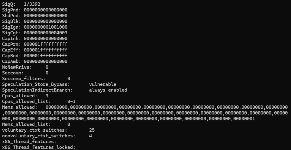 SSH strace proc status 7269